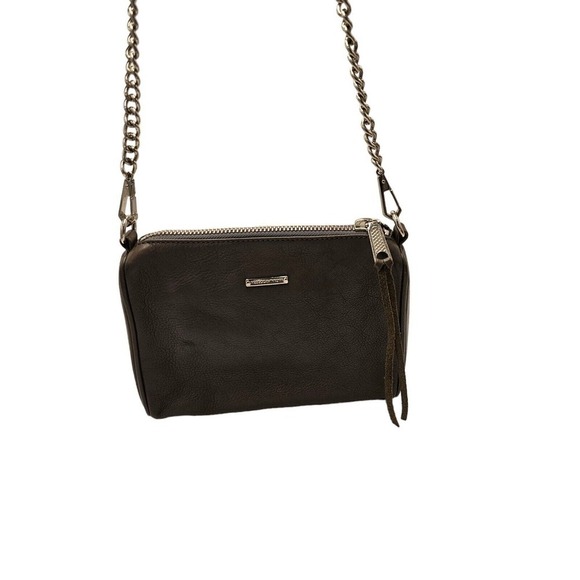 Rebecca Minkoff Gray Crossbody Leather Mini 5 Zip Convertible Bag Handbag - Picture 9 of 12